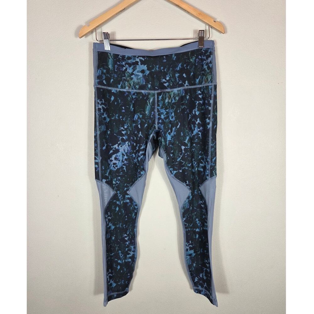 Lululemon Running in The City 7/8 Blue & Green Panel Leggings Size 8